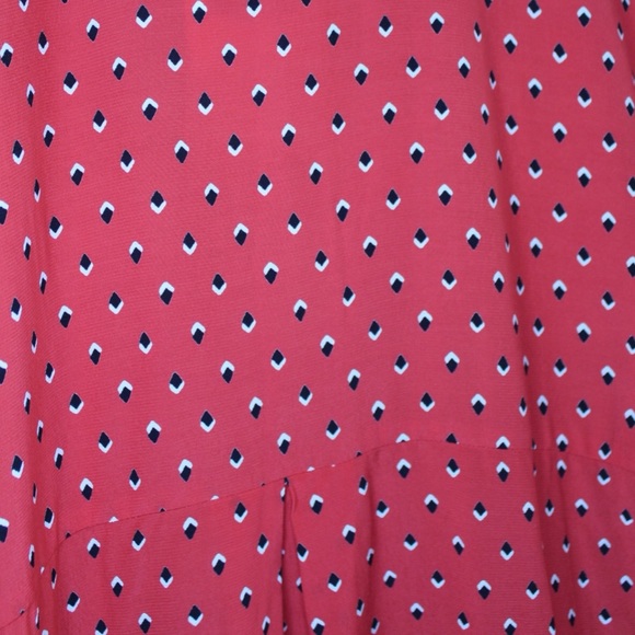 Zara NWT Bold Red Print Oversized Flutter Sleeve Blouse with Pussy Bow XS S - Picture 10 of 10
